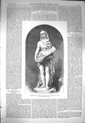 Original Old Antique Print 1871 Statue Presentation Child Moses Barzeghi Milan