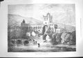 Original Old Antique Print 1871 Scott Centenary Jedburgh Abbey Scotland River