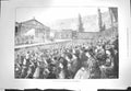 Original Old Antique Print 1871 Audience Passion Play Ober-Ammergau Victorian