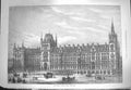Original Old Antique Print 1871 Midland Railway Hotel Euston-Road Archi 19th