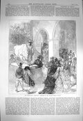 Old Antique Print 1871 International Exhibition English Picture Gallery 19th