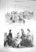 Old Antique Print 1871 Paris Fashion Engineers Strike Newcastle Workmen 19th