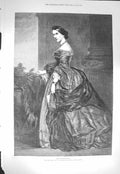Original Old Antique Print 1871 Portrait Lady Burdett-Coutts Swinton Victorian