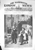Original Old Antique Print 1871 Children Man Street Scene Please Tell Us Time