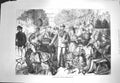 Original Old Antique Print 1871 Scene Kursaal Terrace Hombourg-Es-Monts People
