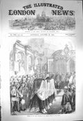Original Old Antique Print 1871 Funeral Sir John Burgoyne Peter'S Church Tower