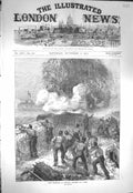 Original Old Antique Print 1871 Seige Operations Chatham Explosion Mine W 19th