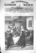 Original Old Antique Print 1871 Divine Service Church Singing Ochmichen 19th