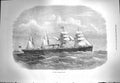 Original Old Antique Print 1871 New Steam Ship Egypt Sailing 19th