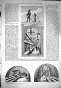 Old Antique Print 1871 Holborn Valley Viaduct Subway Chaterhouse Street 19th