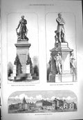 Old Antique Print 1871 James Outram Thames Cockerill Stepney Sick Asylum 19th