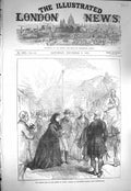 Old Antique Print 1871 Queen Prince Wales Wolferton Station Sandringham 19th