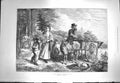 Original Old Antique Print 1871 Donkey Cart Gathering Holly Children Christmas