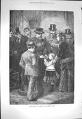 Original Old Antique Print 1871 Holiday Sights Torture Queen'S Tower London