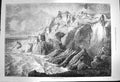 Original Old Antique Print 1872 Botallack Mine Cornwall Sea Cliffs Victorian