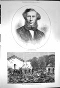 Old Antique Print 1872 Professor Tyndall Gunpowder Explosion Agra India 19th