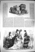 Old Antique Print 1872 Ancient British Urns Sunbury Paris Fashion January 19th