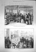 Original Old Antique Print 1872 London Refuge Homeless Children Lord Mayor 19th