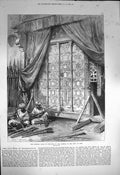 Original Old Antique Print 1872 Gates Somnauth Arsenal Fort Agra 19th