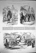 Original Old Antique Print 1872 Dog Himura New Year Festival Yokoham Victorian