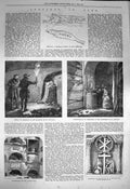 Old Antique Print 1872 Rome Catacomb Priscilla Calixtus Appian Saturninus 19th