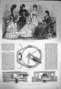 Antique Old Print *3657 1872 Paris Fashion Captain Scott Gun-Carriage Hotspur
