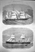 Old Antique Print 1872 Steam Ship Northumberland Wigram Bertha Suez Canal 19th