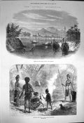 Original Old Antique Print 1872 Looshai Barak River Cachar Shandoos Mros Aracan