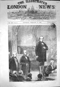 Original Old Antique Print 1872 Election New Speaker House Commons Brand Chair
