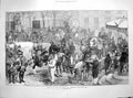 Original Old Antique Print 1872 Shrovetide Paris France Procession Boe Victorian