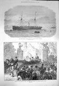 Original Old Antique Print 1872 Ship Abydos Livingstone Railway Windsor Prince