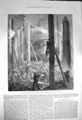 Original Old Antique Print 1872 Queen Thanksgiving St. Pauls Farringdon Street