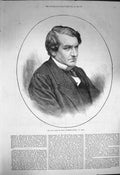 Original Old Antique Print 1872 Portrait Earl Mayo Governor-General India 19th