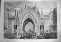 Original Old Antique Print 1872 Thanksgiving Day Triumphal Arch Ludgate-Circus