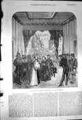 Original Old Antique Print 1872 Thanksgiving Day Queen St. Paul'S Cathedral