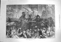 Old Antique Print 1872 Thanksgiving Day Illuminations Street Procession 19th
