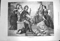Original Old Antique Print 1872 Troubadour Music Man Romance Girls Bewer 19th