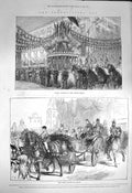 Old Antique Print 1872 Thanksgiving Floral Pavilion Oxford Street Paul'S 19th