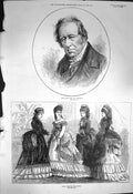 Old Antique Print 1872 Portrait Earl Lonsdale Paris Ladies Fashion March 19th