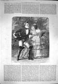 Original Old Antique Print 1872 Scene Poor Gentleman Strand Theatre Victorian