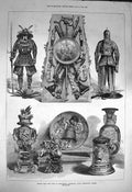 Original Old Antique Print 1872 Objects Duke Edinburgh Collection Kensington