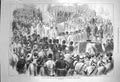Original Old Antique Print 1872 Funeral Service Mayo Government House Calcutta