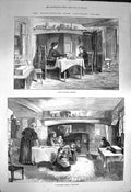 Original Old Antique Print 1872 Warwickshire Farm Labourer'S Strike Victorian