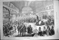 Original Old Antique Print 1872 Disraeli Great Hall Pomna Gardens Manchester