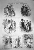 Original Old Antique Print 1872 Brighton Volunteer Review Siers Cadets War 19th