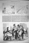 Original Old Antique Print 1872 Paris Fashion Brighton Volunteer Review Siers