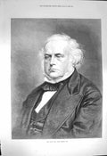 Original Old Antique Print 1872 Portrait John Bright Member Parliament 19th