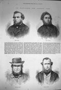 Original Old Antique Print 1872 Arch Russell Lewis Parker Warwickshire La 19th