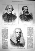 Original Old Antique Print 1872 Wentworth John Coode Thomas Chambers London