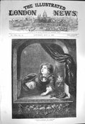 Original Old Antique Print 1872 Children Blowing Bubbles Netscher Victorian